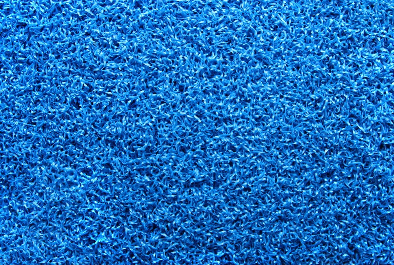 Blue artificial grass
